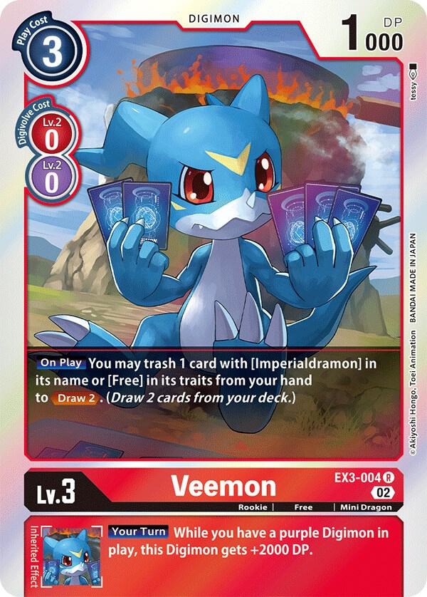Veemon EX3-004 R (Draconic Roar)  - Foil