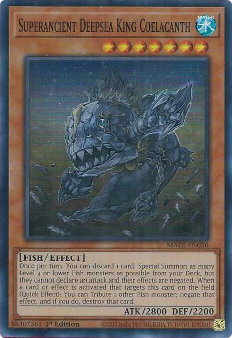 Superancient Deepsea King Coelacanth MAZE-EN036 (Maze of Memories)  - 1st Edition