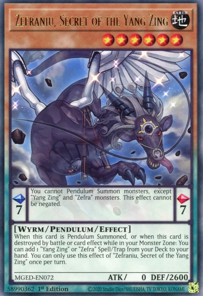 Zefraniu Secret of the Yang Zing MGED-EN072 (Maximum Gold: El Dorado)  - 1st Edition