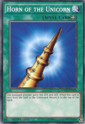 Horn of the Unicorn (YGLD-ENA29) - Common - King of Games: Yugi's Legendary Decks