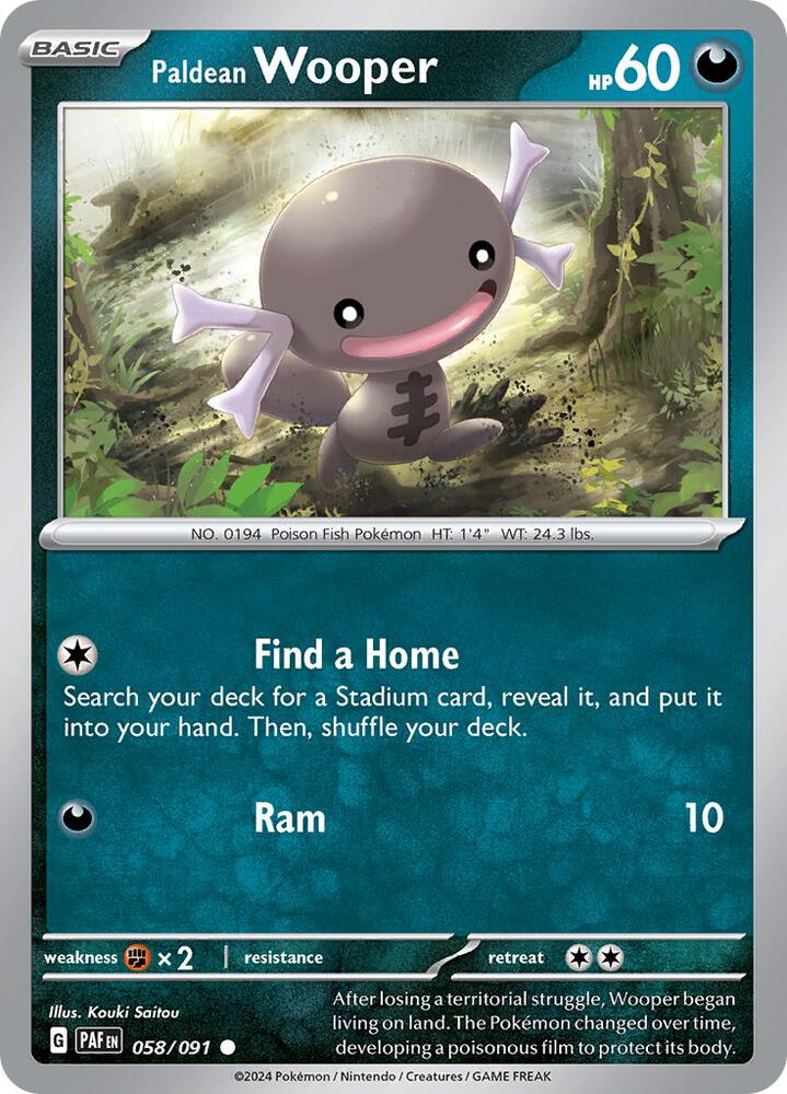 Paldean Wooper 058/091 (SV: Paldean Fates) 