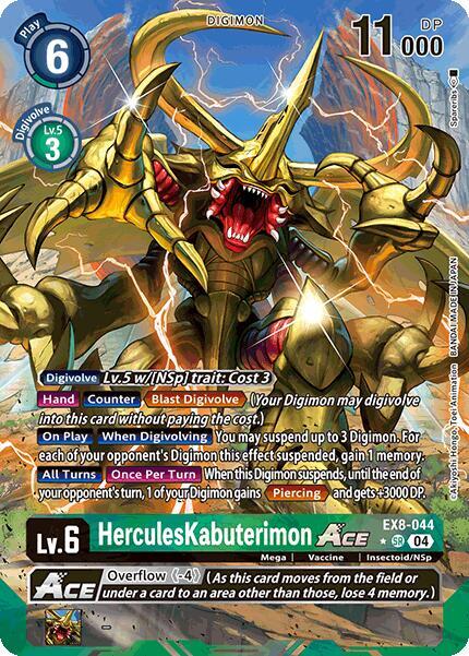 HerculesKabuterimon ACE Alternate Art EX8-044 SR (Chain of Liberation)  - Foil