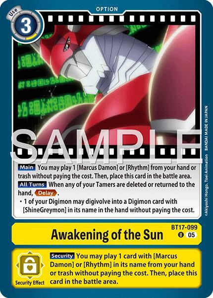 Awakening of the Sun Reprint BT17-099 U (Advanced Booster Digimon Generation)  - Foil
