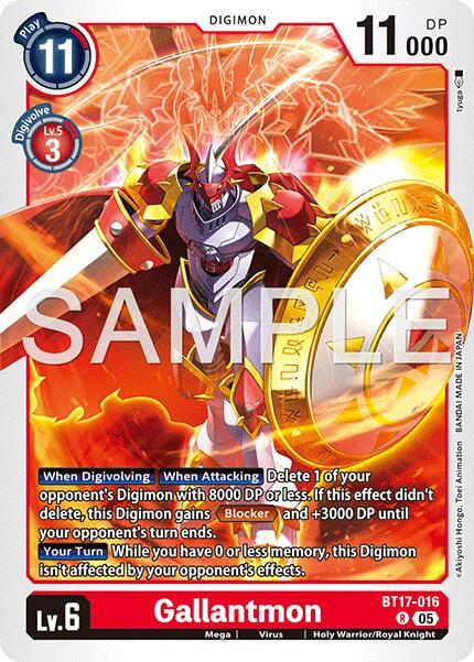 Gallantmon BT17 016 Reprint BT17-016 R (Advanced Booster Digimon Generation)  - Foil