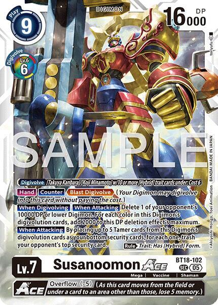Susanoomon ACE Reprint BT18-102 SEC (Advanced Booster Digimon Generation)  - Foil