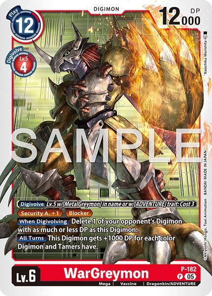 WarGreymon P 182 Reprint P-182 P (Advanced Booster Digimon Generation)  - Foil