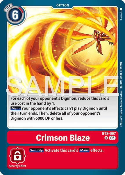 Crimson Blaze Reprint BT8-097 U (Advanced Booster Digimon Generation)  - Foil