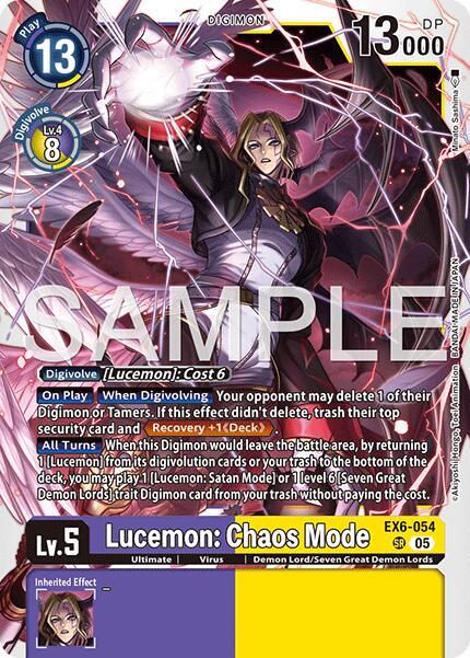Lucemon Chaos Mode Reprint EX6-054 SR (Advanced Booster Digimon Generation)  - Foil