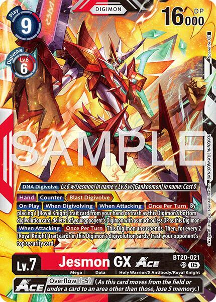 Jesmon GX ACE Reprint BT20-021 SR (Advanced Booster Digimon Generation)  - Foil