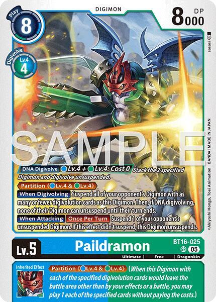 Paildramon BT16 025 Reprint BT16-025 SR (Advanced Booster Digimon Generation)  - Foil