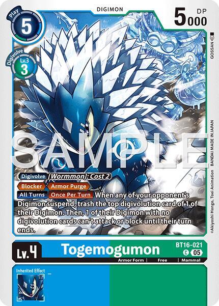 Togemogumon Reprint BT16-021 C (Advanced Booster Digimon Generation)  - Foil