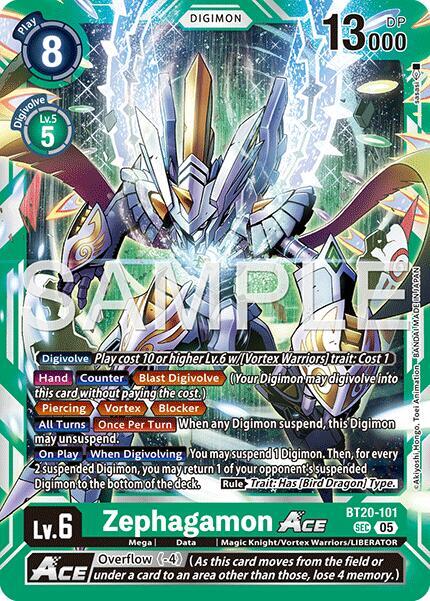 Zephagamon ACE Reprint BT20-101 SEC (Advanced Booster Digimon Generation)  - Foil