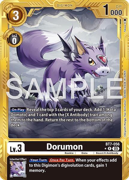Dorumon Gold Border BT7-056 R (Advanced Booster Digimon Generation)  - Foil