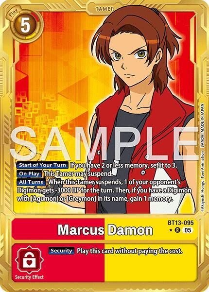 Marcus Damon BT13 095 Gold Border BT13-095 R (Advanced Booster Digimon Generation)  - Foil