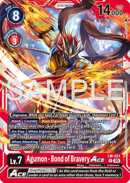 Agumon Bond of Bravery ACE Reprint LM-021 P (Advanced Booster Digimon Generation)  - Foil
