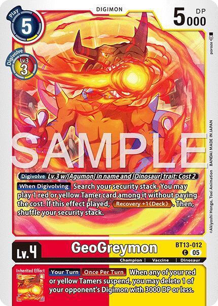 Geogreymon BT13 012 Reprint BT13-012 C (Advanced Booster Digimon Generation)  - Foil