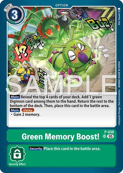 Green Memory Boost Reprint P-038 SR (Advanced Booster Digimon Generation)  - Foil