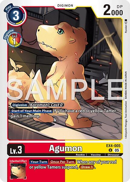 Agumon EX4 005 Reprint EX4-005 U (Advanced Booster Digimon Generation)  - Foil