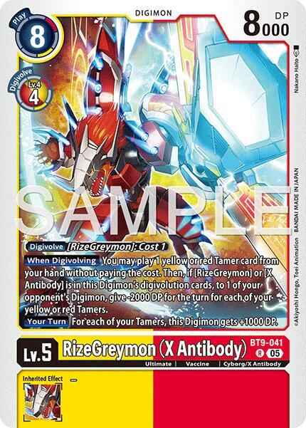 RizeGreymon X Antibody Reprint BT9-041 R (Advanced Booster Digimon Generation)  - Foil
