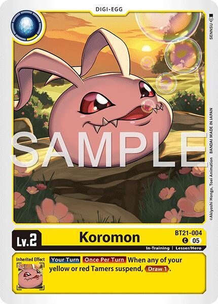 Koromon BT21 004 Reprint BT21-004 C (Advanced Booster Digimon Generation)  - Foil