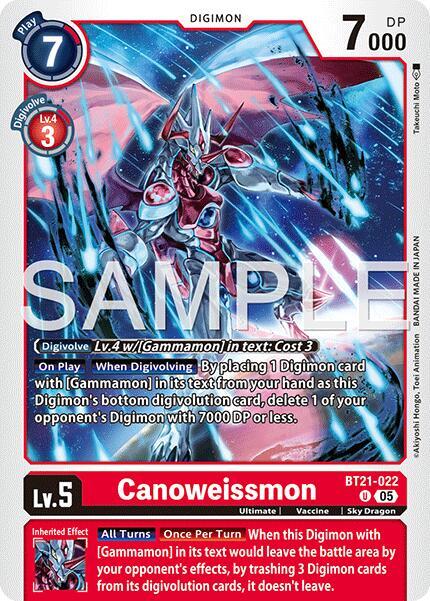 Canoweissmon Reprint BT21-022 U (Advanced Booster Digimon Generation)  - Foil