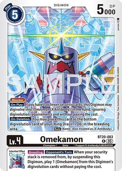 Omekamon BT20 083 Reprint BT20-083 R (Advanced Booster Digimon Generation)  - Foil