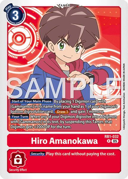 Hiro Amanokawa RB1 032 Reprint RB1-032 R (Advanced Booster Digimon Generation)  - Foil