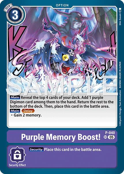 Purple Memory Boost Reprint P-040 SR (Advanced Booster Digimon Generation)  - Foil