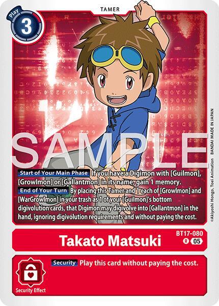 Takato Matsuki BT17 080 Reprint BT17-080 R (Advanced Booster Digimon Generation)  - Foil