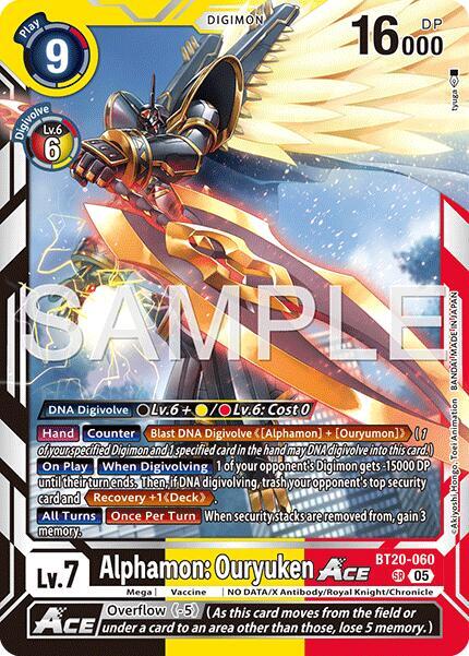 Alphamon Ouryuken ACE Reprint BT20-060 SR (Advanced Booster Digimon Generation)  - Foil