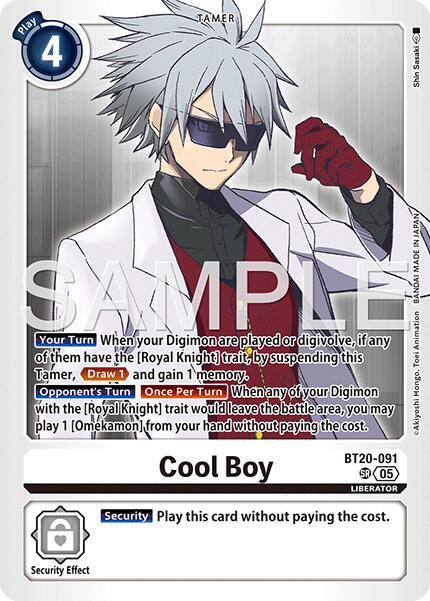 Cool Boy BT20 091 Reprint BT20-091 SR (Advanced Booster Digimon Generation)  - Foil