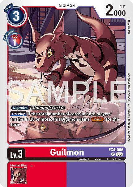Guilmon EX4 006 Reprint EX4-006 C (Advanced Booster Digimon Generation)  - Foil