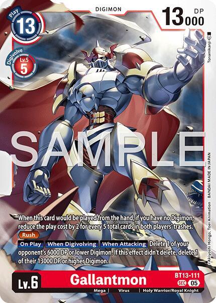 Gallantmon BT13 111 Reprint BT13-111 SEC (Advanced Booster Digimon Generation)  - Foil