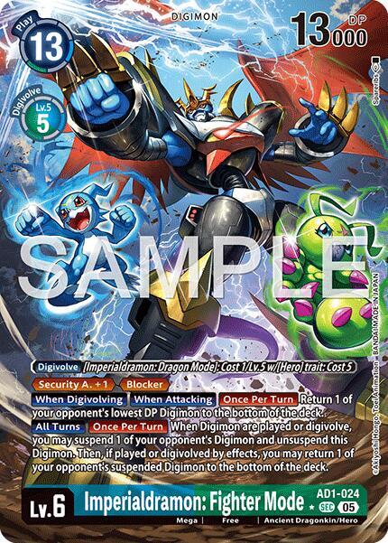 Imperialdramon Fighter Mode AD1 024 Alternate Art AD1-024 SEC (Advanced Booster Digimon Generation)  - Foil