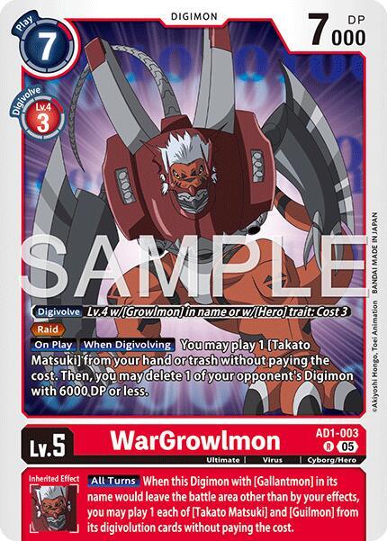 WarGrowlmon AD1 003 AD1-003 R (Advanced Booster Digimon Generation)  - Foil