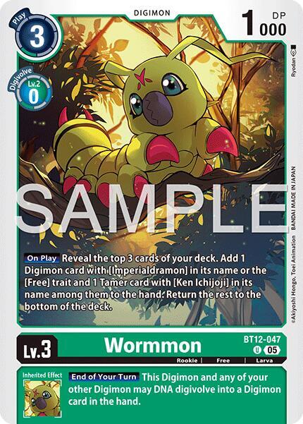 Wormmon BT12 047 Reprint BT12-047 U (Advanced Booster Digimon Generation)  - Foil
