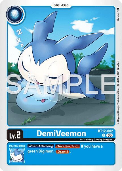 DemiVeemon BT12 002 Reprint BT12-002 U (Advanced Booster Digimon Generation)  - Foil