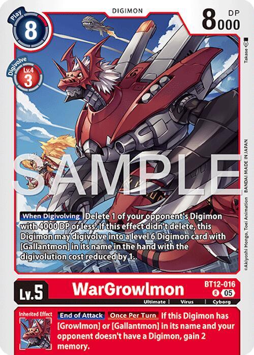 WarGrowlmon BT12 016 Reprint BT12-016 R (Advanced Booster Digimon Generation)  - Foil