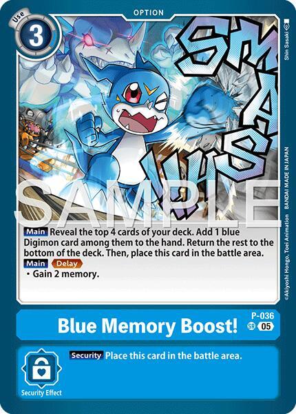 Blue Memory Boost Reprint P-036 SR (Advanced Booster Digimon Generation)  - Foil