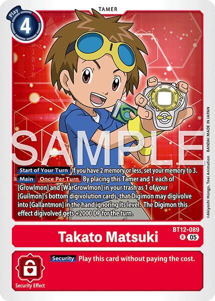 Takato Matsuki BT12 089 Reprint BT12-089 R (Advanced Booster Digimon Generation)  - Foil