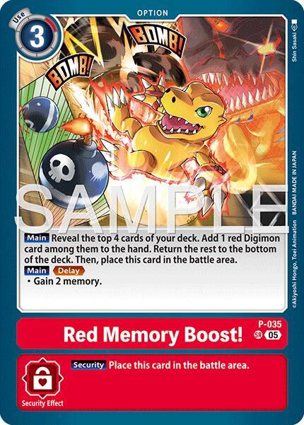 Red Memory Boost Reprint P-035 SR (Advanced Booster Digimon Generation)  - Foil