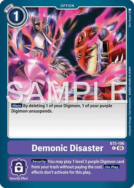 Demonic Disaster Reprint BT5-106 C (Advanced Booster Digimon Generation)  - Foil