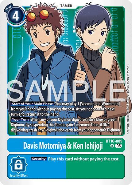 Davis Motomiya and Ken Ichijoji Reprint BT16-085 R (Advanced Booster Digimon Generation)  - Foil