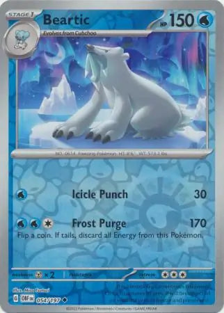 Beartic 054/197 (SV03: Obsidian Flames)  - Reverse Holofoil