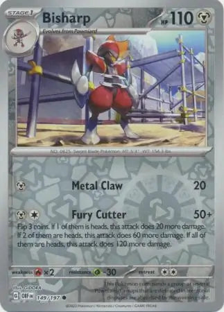 Bisharp 149/197 (SV03: Obsidian Flames)  - Reverse Holofoil