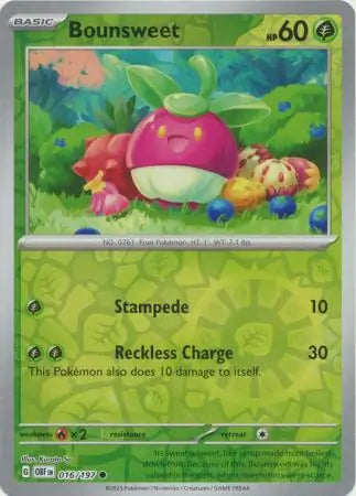 Bounsweet 016/197 (SV03: Obsidian Flames)  - Reverse Holofoil