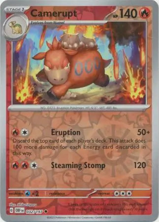 Camerupt 032/197 (SV03: Obsidian Flames)  - Reverse Holofoil