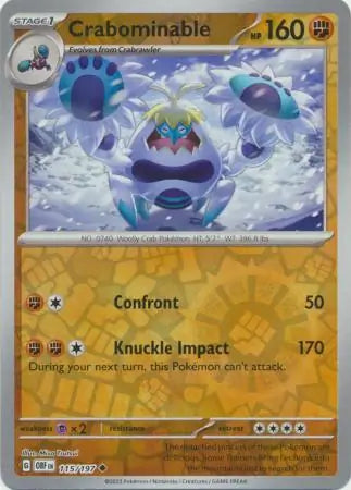 Crabominable 115/197 (SV03: Obsidian Flames)  - Reverse Holofoil