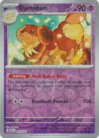 Dachsbun 039/091 (SV: Paldean Fates)  - Reverse Holofoil