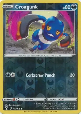 Croagunk 109/195 (SWSH12: Silver Tempest)  - Reverse Holofoil